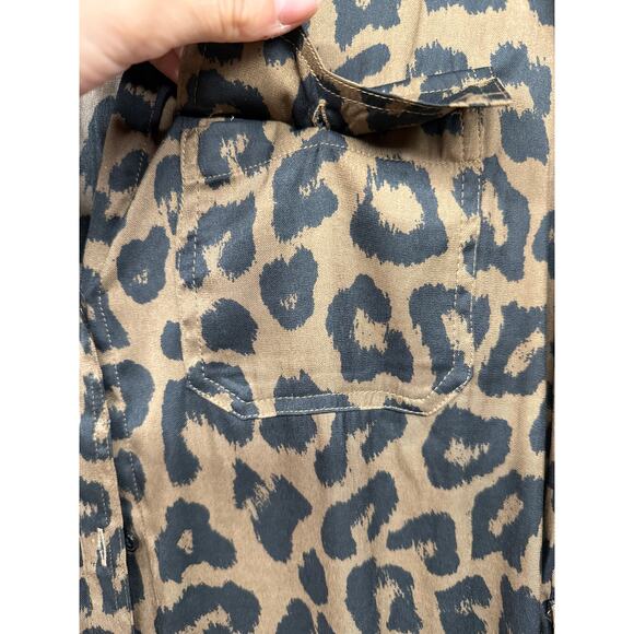 Banana Republic Animal Print Maxi Dress Small Cheetah Leopard Africa Mob Luxe - Picture 5 of 8